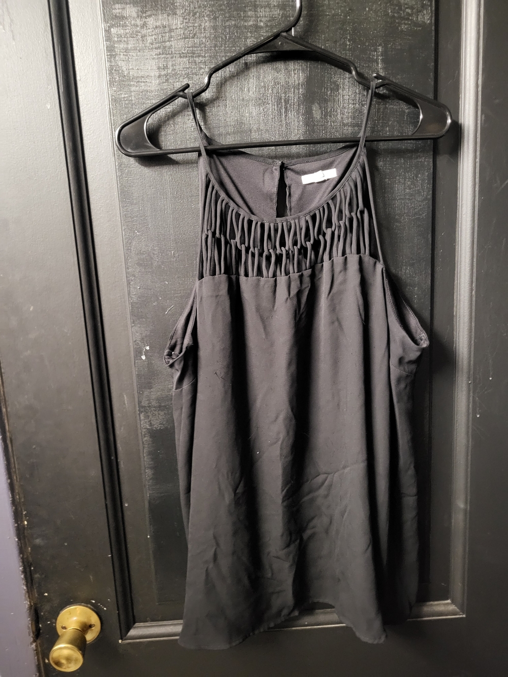 Maurices Black Sleeveless Mini Dress with Smocked Yoke